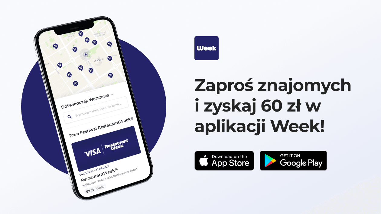 Aplikacja Week - Zaproś znajomych i zyskaj 60 zł w aplikacji Week!